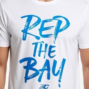 #311; Under Armour White Tee with Blue Graphic